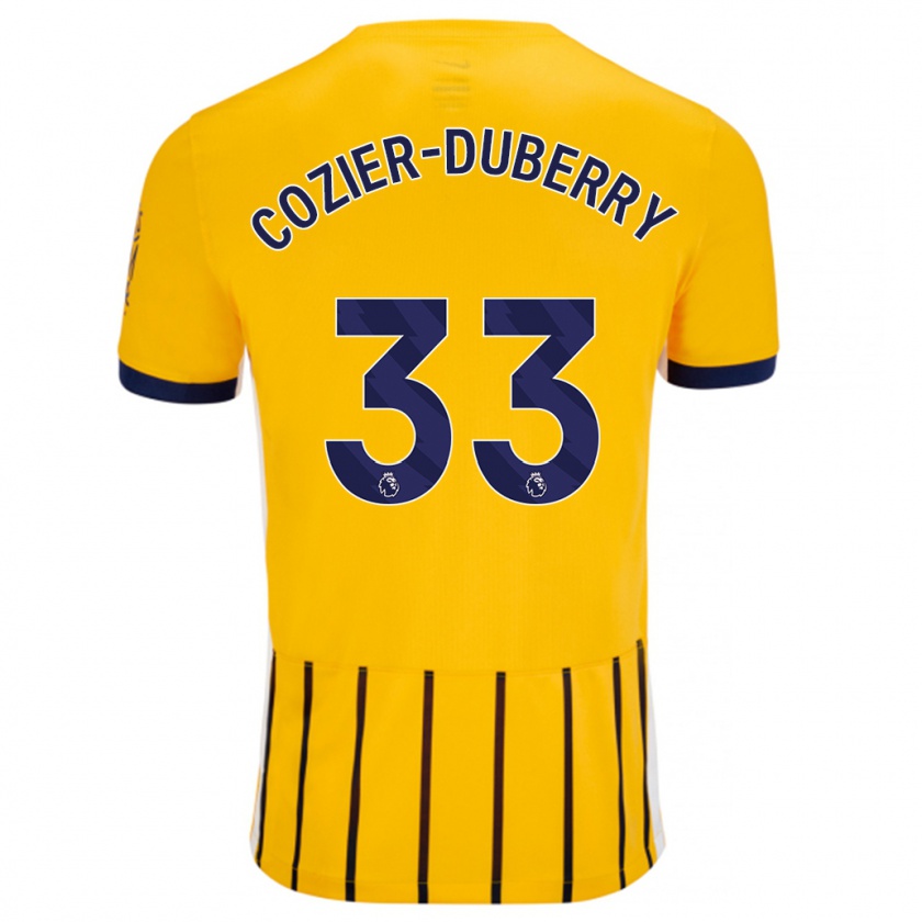 Kandiny Hombre Camiseta Amario Cozier-Duberry #33 Dorado Azul Rayas 2ª Equipación 2024/25 La Camisa Chile