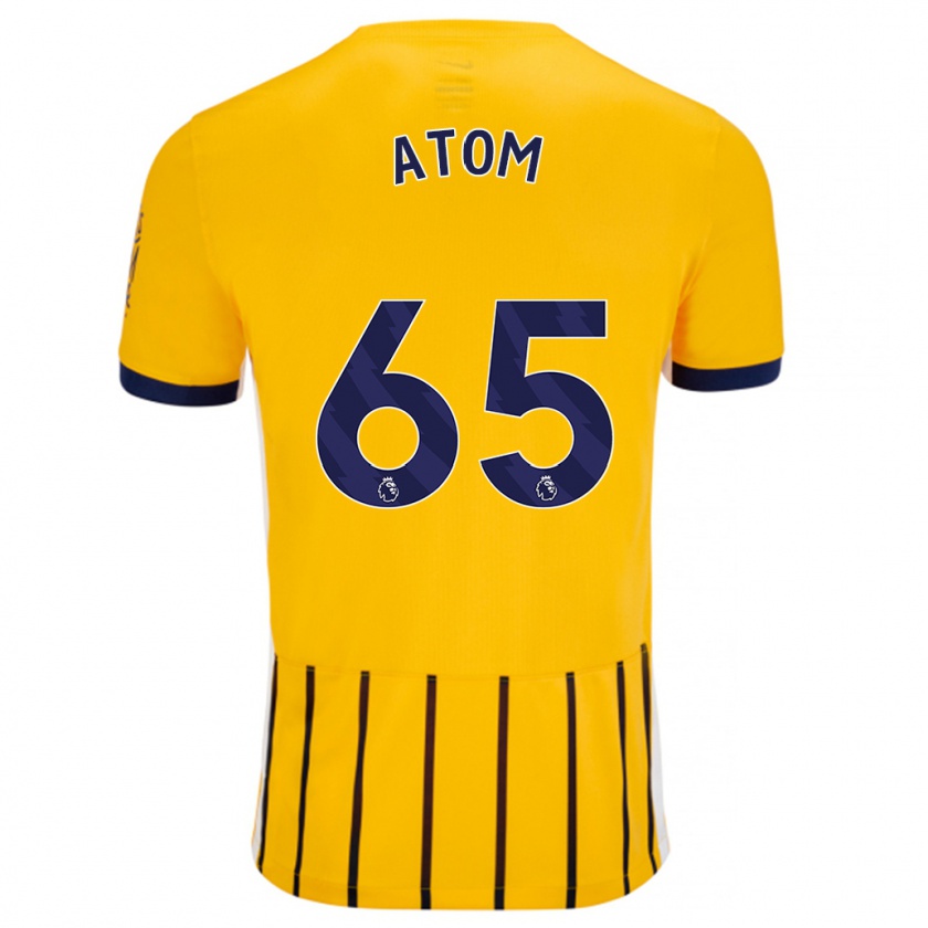 Kandiny Hombre Camiseta Noel Atom #65 Dorado Azul Rayas 2ª Equipación 2024/25 La Camisa Chile