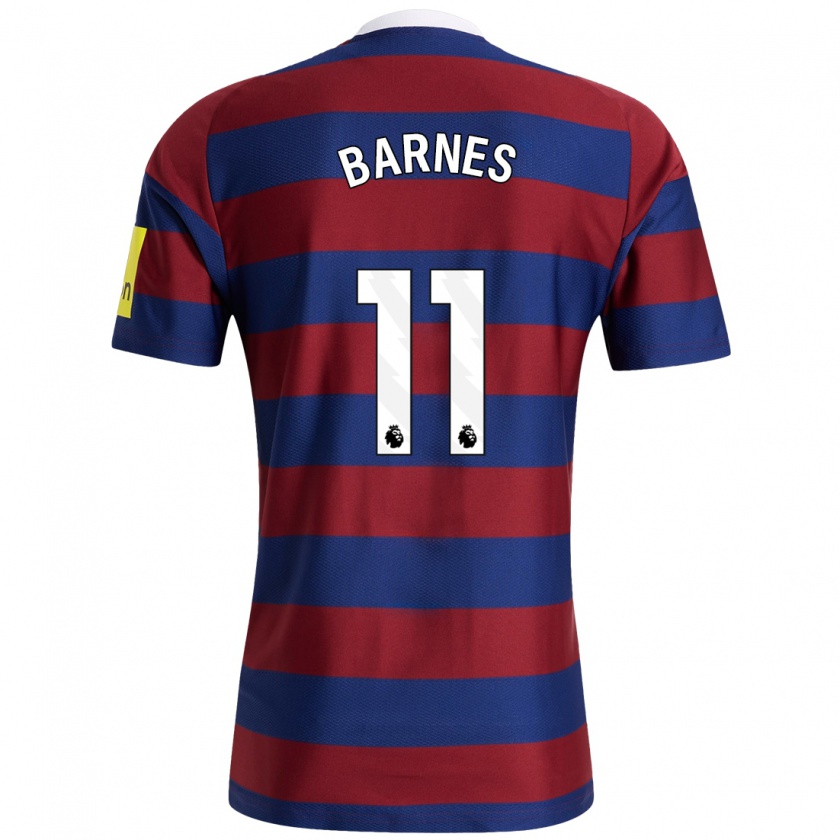 Kandiny Hombre Camiseta Harvey Barnes #11 Burdeos Azul Marino 2ª Equipación 2024/25 La Camisa Chile