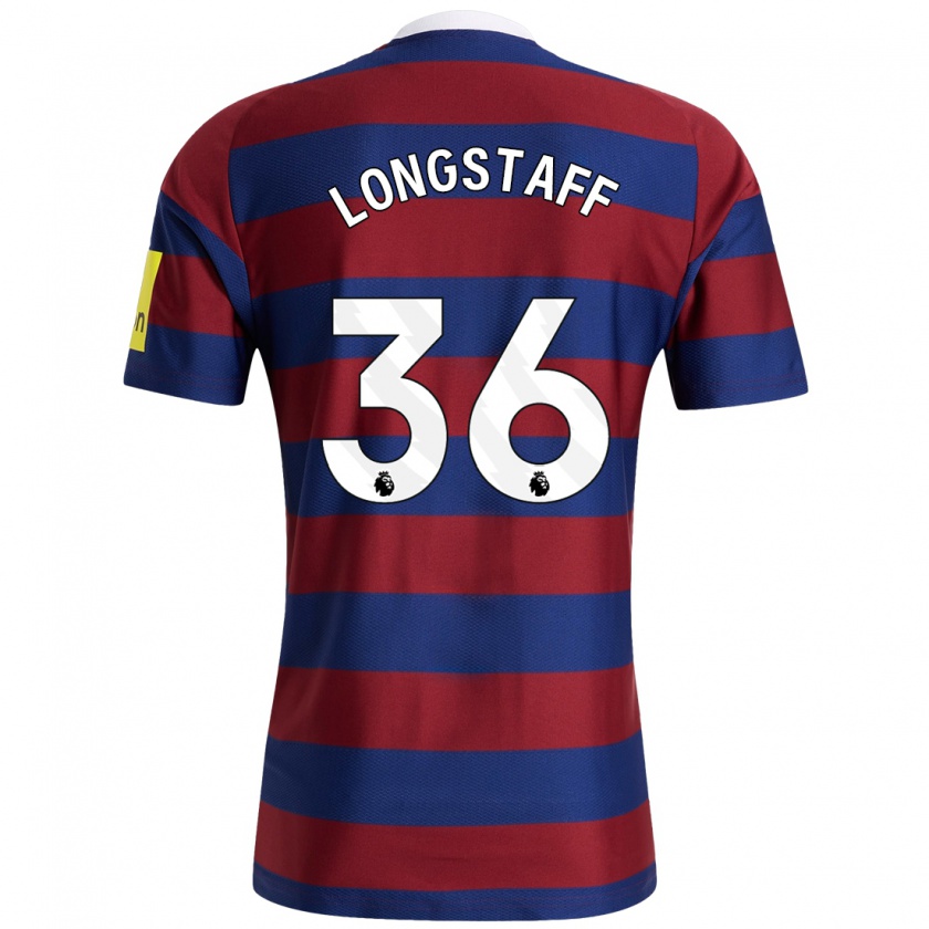 Kandiny Hombre Camiseta Sean Longstaff #36 Burdeos Azul Marino 2ª Equipación 2024/25 La Camisa Chile