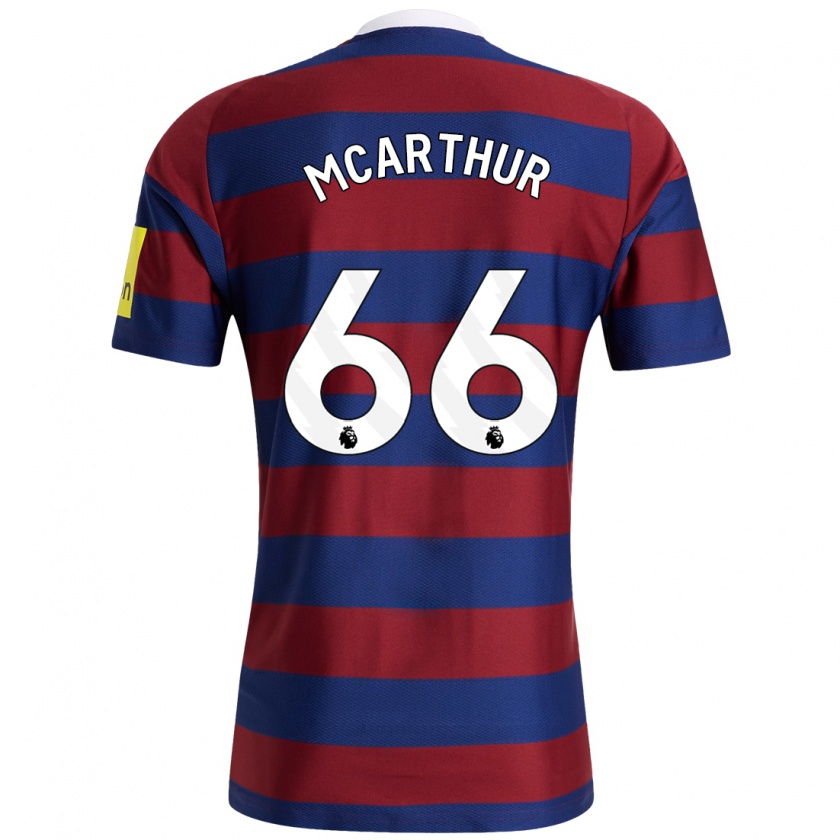 Kandiny Hombre Camiseta Charlie Mcarthur #66 Burdeos Azul Marino 2ª Equipación 2024/25 La Camisa Chile