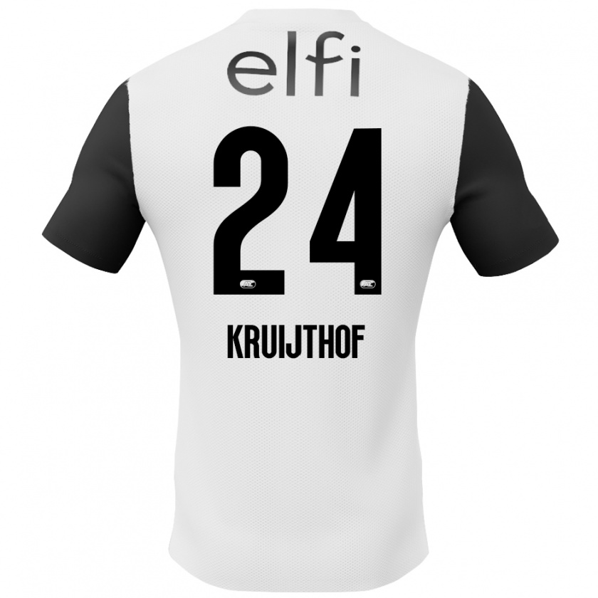 Kandiny Hombre Camiseta Annemiek Kruijthof #24 Blanco Negro 2ª Equipación 2024/25 La Camisa Chile