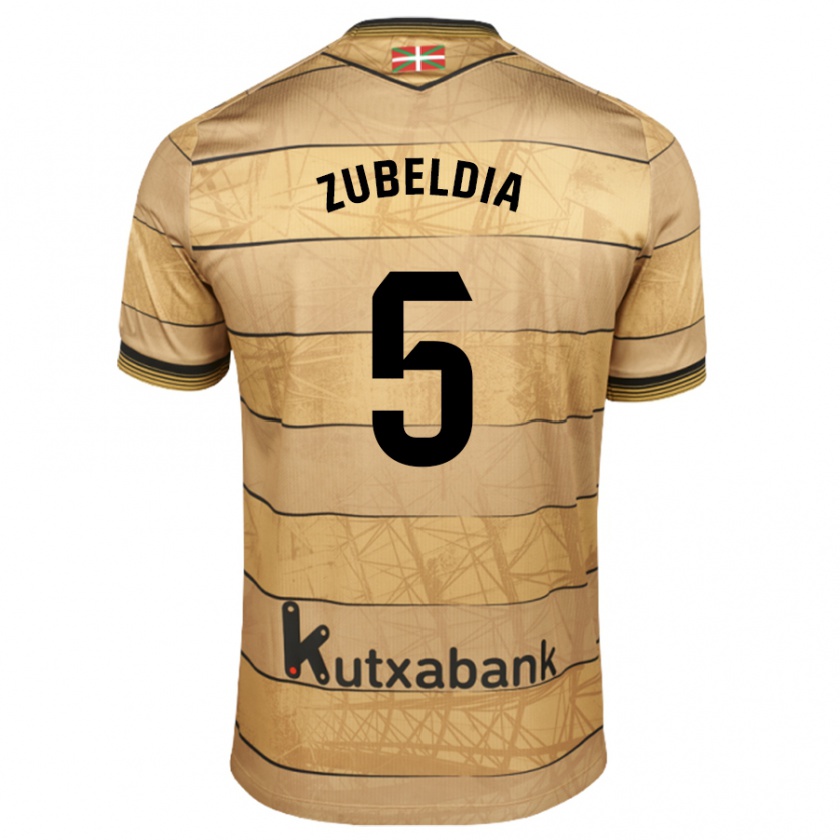 Kandiny Hombre Camiseta Igor Zubeldia #5 Marrón 2ª Equipación 2024/25 La Camisa Chile