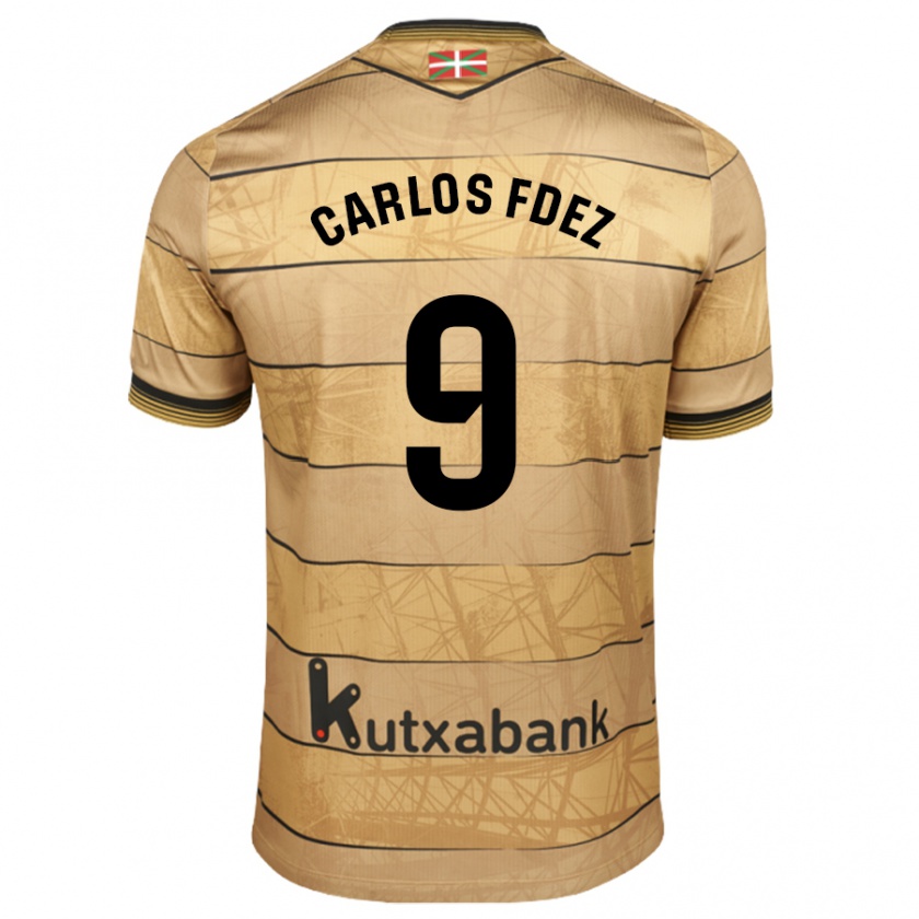 Kandiny Hombre Camiseta Carlos Fernández #9 Marrón 2ª Equipación 2024/25 La Camisa Chile