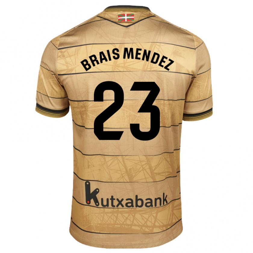 Kandiny Hombre Camiseta Brais Méndez #23 Marrón 2ª Equipación 2024/25 La Camisa Chile