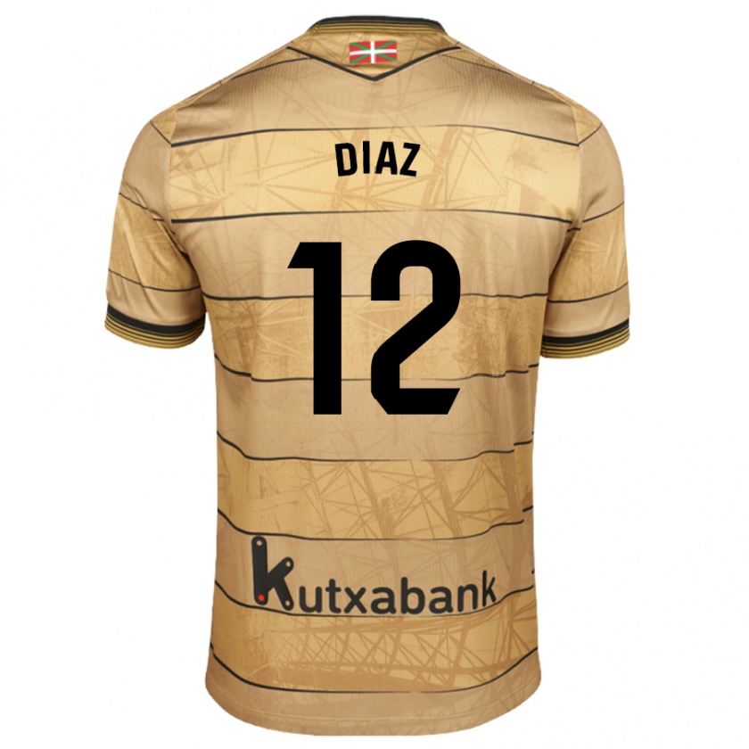 Kandiny Hombre Camiseta Ekain Díaz #12 Marrón 2ª Equipación 2024/25 La Camisa Chile