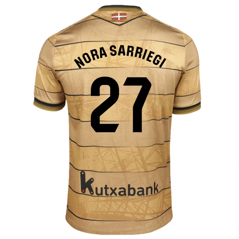 Kandiny Hombre Camiseta Nora Sarriegi Galdos #27 Marrón 2ª Equipación 2024/25 La Camisa Chile