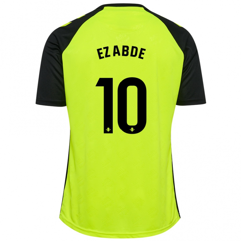 Kandiny Hombre Camiseta Abde Ezzalzouli #10 Amarillo Fluorescente Negro 2ª Equipación 2024/25 La Camisa Chile