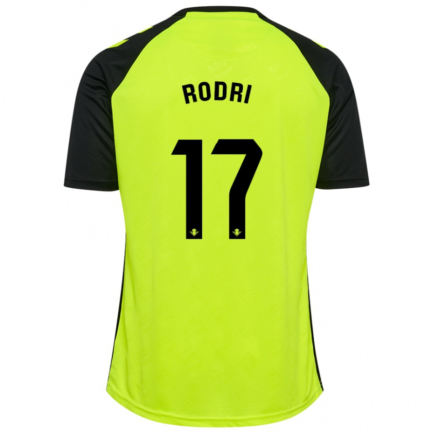 Kandiny Hombre Camiseta Rodri Sánchez #17 Amarillo Fluorescente Negro 2ª Equipación 2024/25 La Camisa Chile