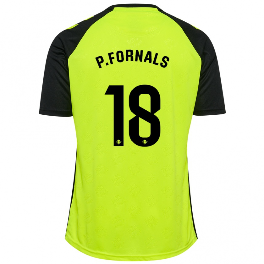 Kandiny Hombre Camiseta Pablo Fornals #18 Amarillo Fluorescente Negro 2ª Equipación 2024/25 La Camisa Chile