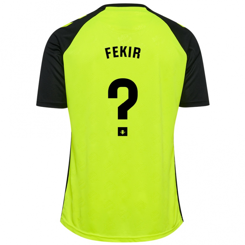 Kandiny Hombre Camiseta Yassin Fekir #0 Amarillo Fluorescente Negro 2ª Equipación 2024/25 La Camisa Chile