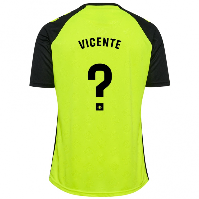 Kandiny Hombre Camiseta Diego Vicente #0 Amarillo Fluorescente Negro 2ª Equipación 2024/25 La Camisa Chile