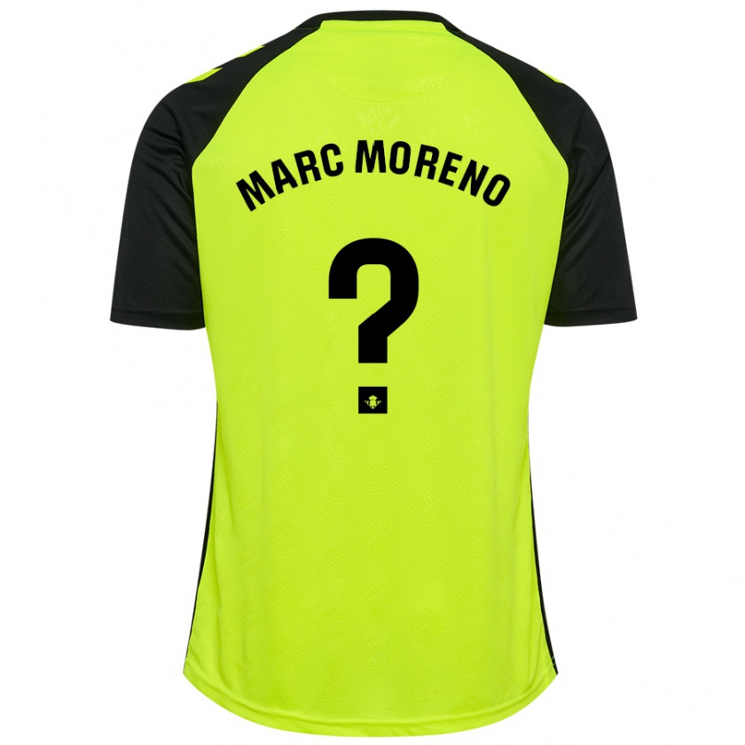 Kandiny Hombre Camiseta Marc Moreno #0 Amarillo Fluorescente Negro 2ª Equipación 2024/25 La Camisa Chile