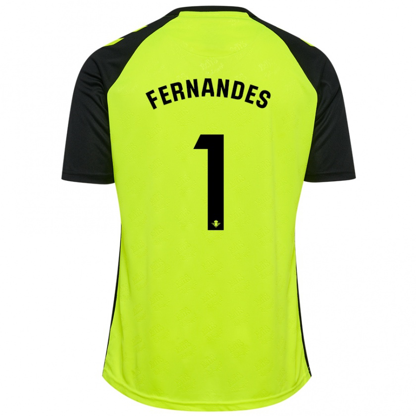 Kandiny Hombre Camiseta Guilherme Fernandes #1 Amarillo Fluorescente Negro 2ª Equipación 2024/25 La Camisa Chile