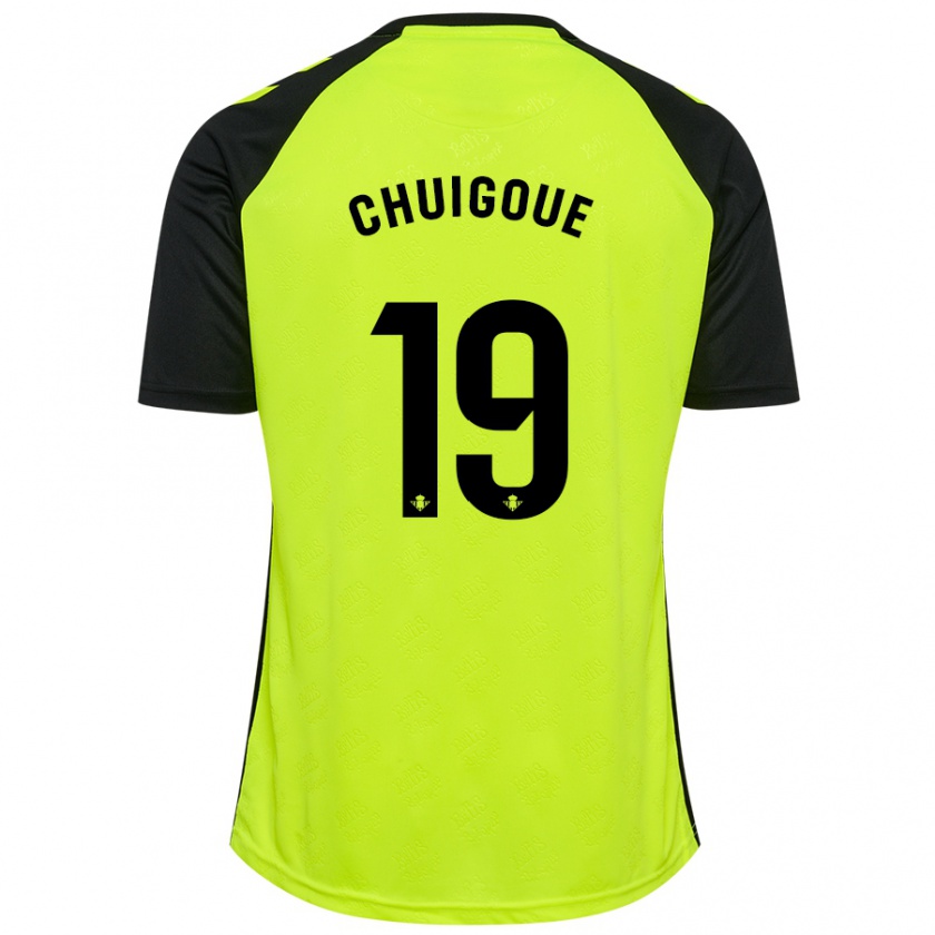 Kandiny Hombre Camiseta Dorine Chuigoué #19 Amarillo Fluorescente Negro 2ª Equipación 2024/25 La Camisa Chile