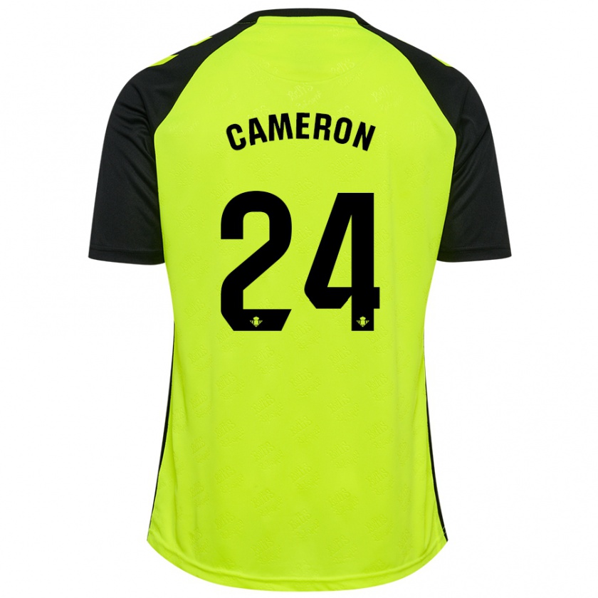 Kandiny Hombre Camiseta Tiffany Cameron #24 Amarillo Fluorescente Negro 2ª Equipación 2024/25 La Camisa Chile