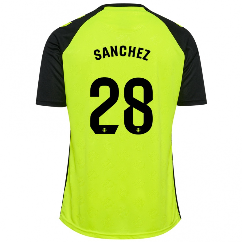 Kandiny Hombre Camiseta Marina Sánchez #28 Amarillo Fluorescente Negro 2ª Equipación 2024/25 La Camisa Chile