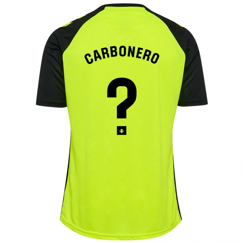 Kandiny Hombre Camiseta Marco Carbonero #0 Amarillo Fluorescente Negro 2ª Equipación 2024/25 La Camisa Chile