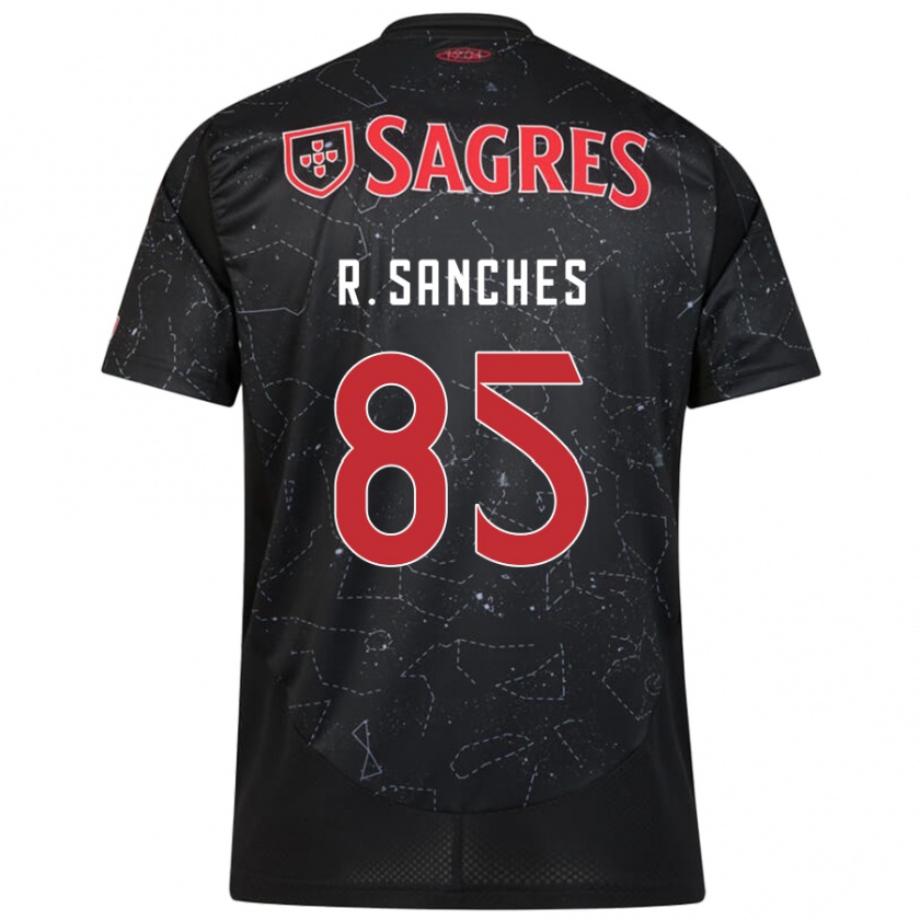 Kandiny Hombre Camiseta Renato Sanches #85 Negro Rojo 2ª Equipación 2024/25 La Camisa Chile