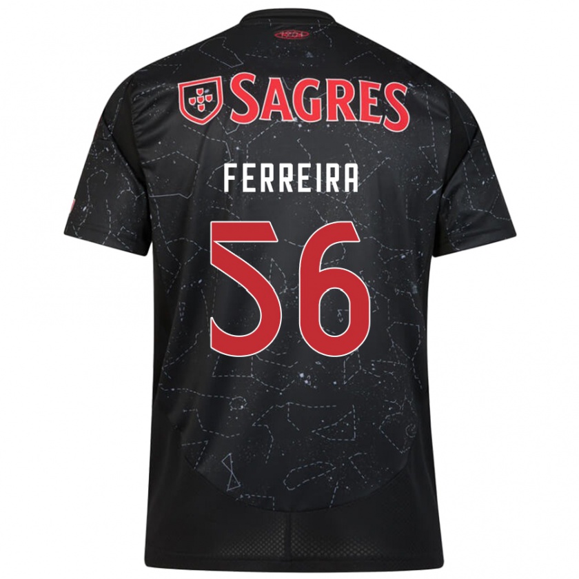 Kandiny Hombre Camiseta Martim Ferreira #56 Negro Rojo 2ª Equipación 2024/25 La Camisa Chile