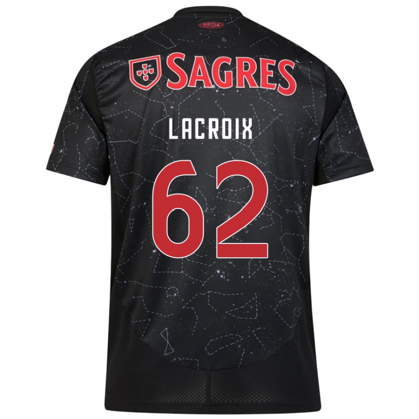 Kandiny Hombre Camiseta Lenny Lacroix #62 Negro Rojo 2ª Equipación 2024/25 La Camisa Chile