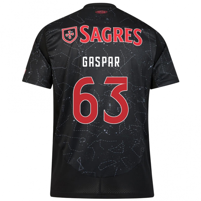 Kandiny Hombre Camiseta Guilherme Gaspar #63 Negro Rojo 2ª Equipación 2024/25 La Camisa Chile