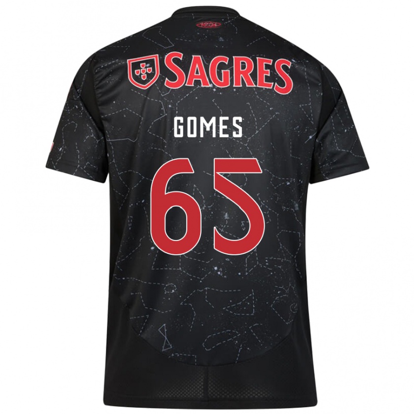 Kandiny Hombre Camiseta André Gomes #65 Negro Rojo 2ª Equipación 2024/25 La Camisa Chile