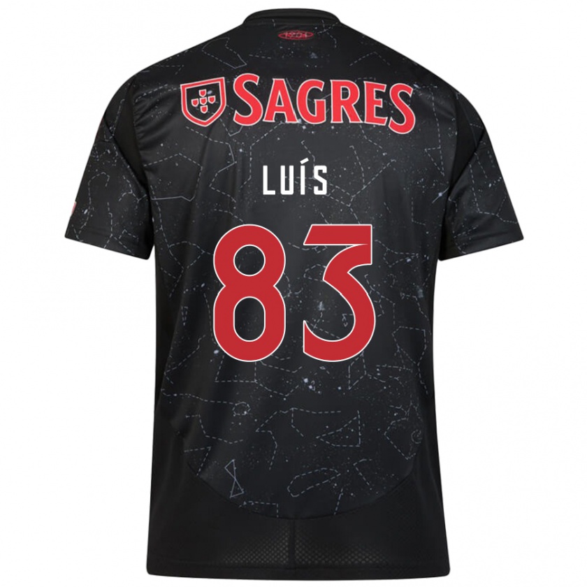 Kandiny Hombre Camiseta Rafael Luís #83 Negro Rojo 2ª Equipación 2024/25 La Camisa Chile