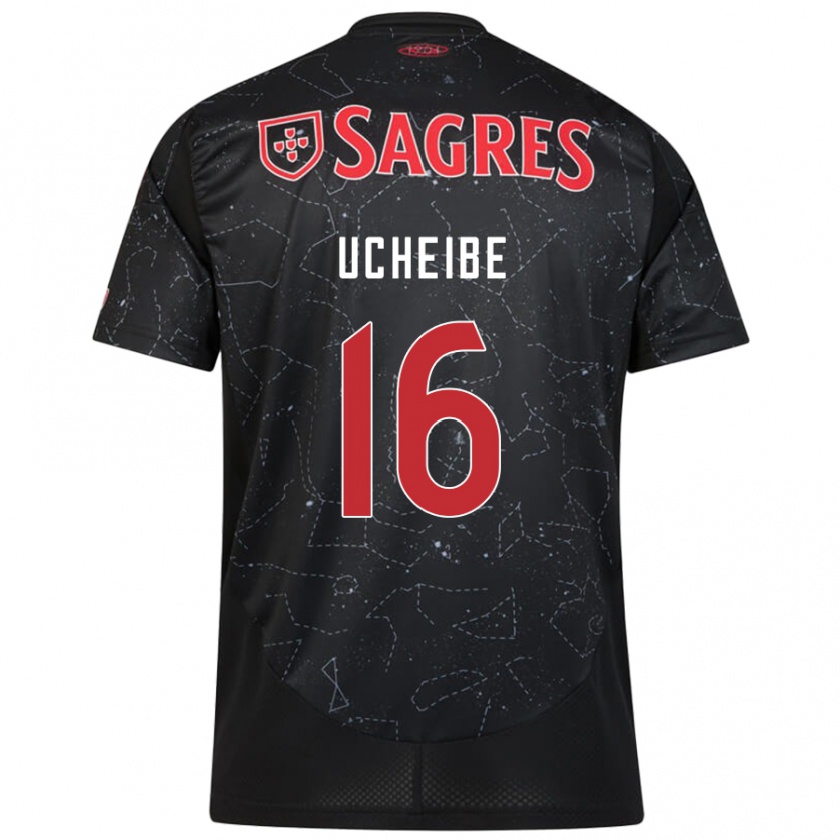 Kandiny Hombre Camiseta Christy Ucheibe #16 Negro Rojo 2ª Equipación 2024/25 La Camisa Chile