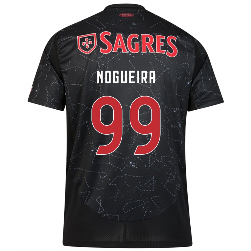 Kandiny Hombre Camiseta Beatriz Nogueira #99 Negro Rojo 2ª Equipación 2024/25 La Camisa Chile