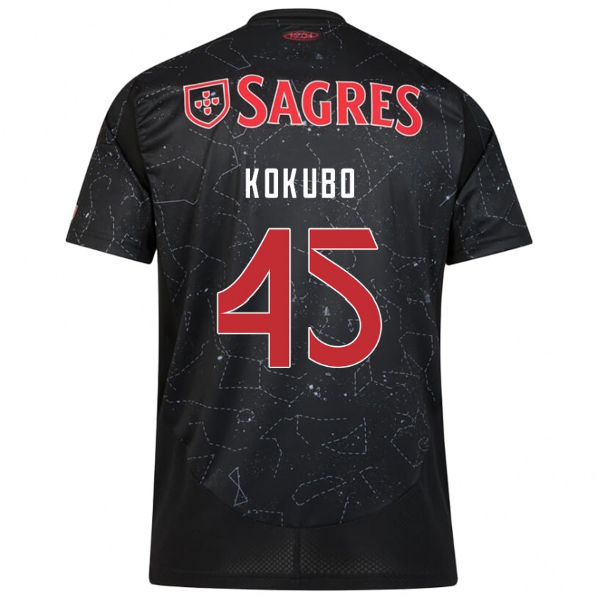 Kandiny Hombre Camiseta Leo Kokubo #45 Negro Rojo 2ª Equipación 2024/25 La Camisa Chile