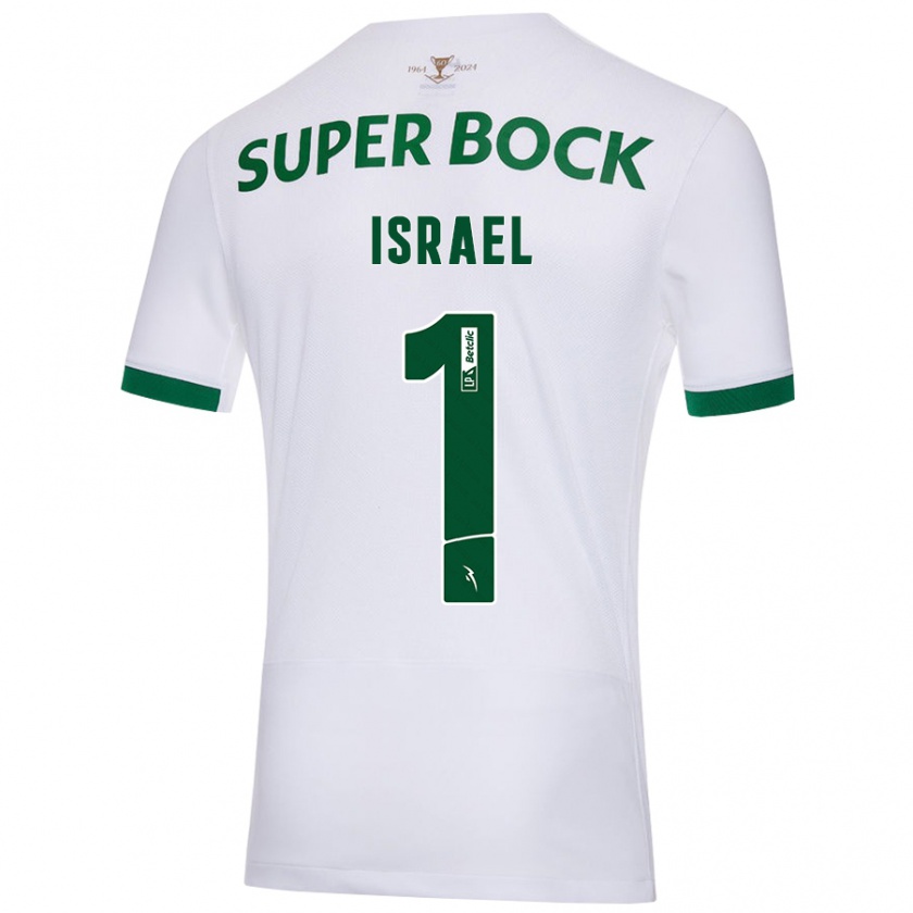 Kandiny Hombre Camiseta Franco Israel #1 Blanco Verde 2ª Equipación 2024/25 La Camisa Chile