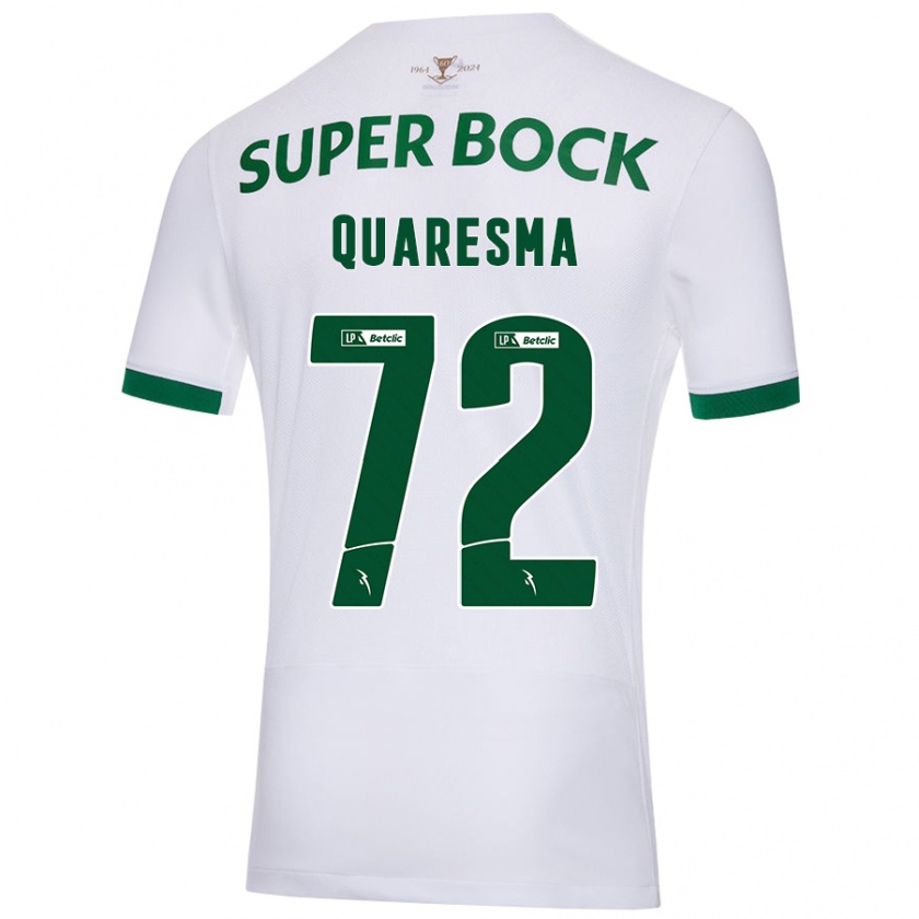 Kandiny Hombre Camiseta Eduardo Quaresma #72 Blanco Verde 2ª Equipación 2024/25 La Camisa Chile