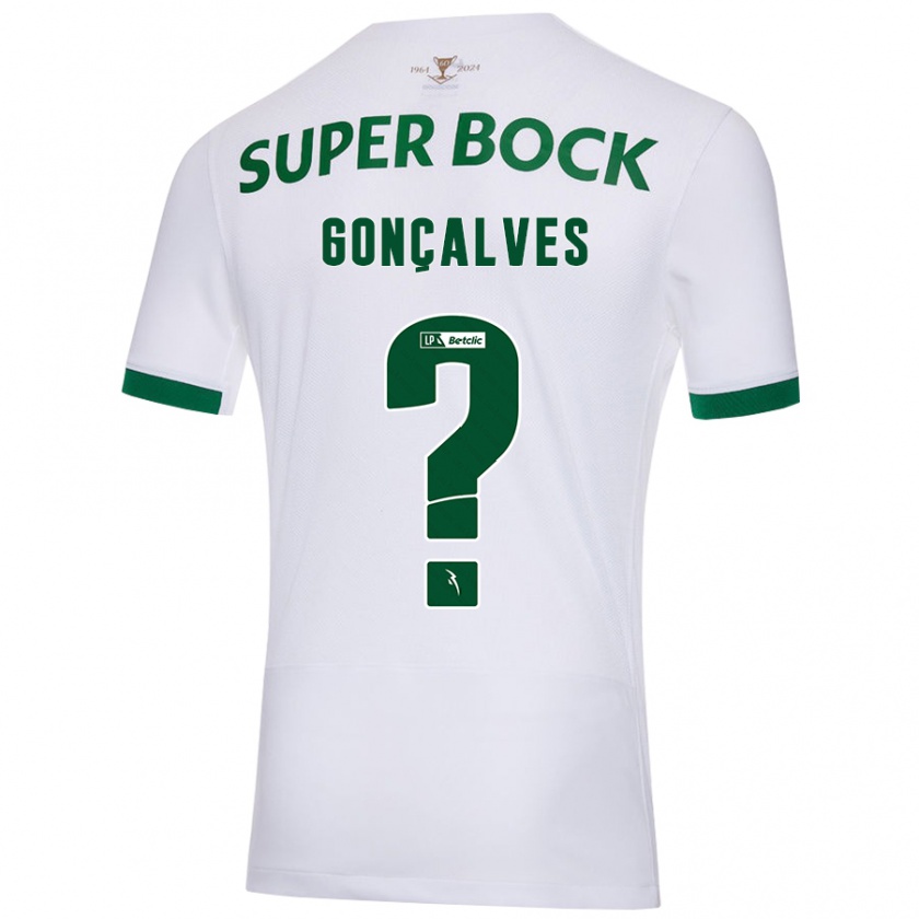 Kandiny Hombre Camiseta Flávio Gonçalves #0 Blanco Verde 2ª Equipación 2024/25 La Camisa Chile