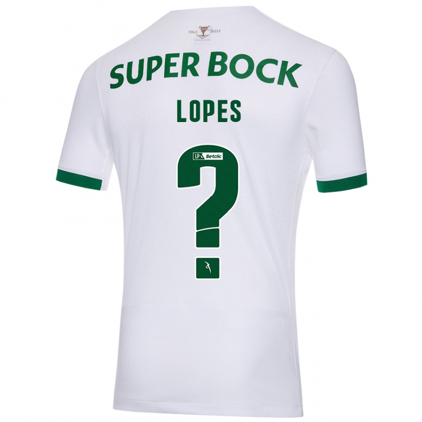 Kandiny Hombre Camiseta Winilson Lopes #0 Blanco Verde 2ª Equipación 2024/25 La Camisa Chile