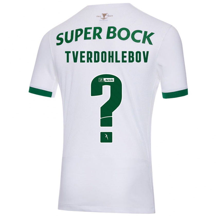 Kandiny Hombre Camiseta Alex Tverdohlebov #0 Blanco Verde 2ª Equipación 2024/25 La Camisa Chile