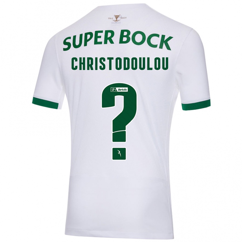 Kandiny Hombre Camiseta Argyris Christodoulou #0 Blanco Verde 2ª Equipación 2024/25 La Camisa Chile