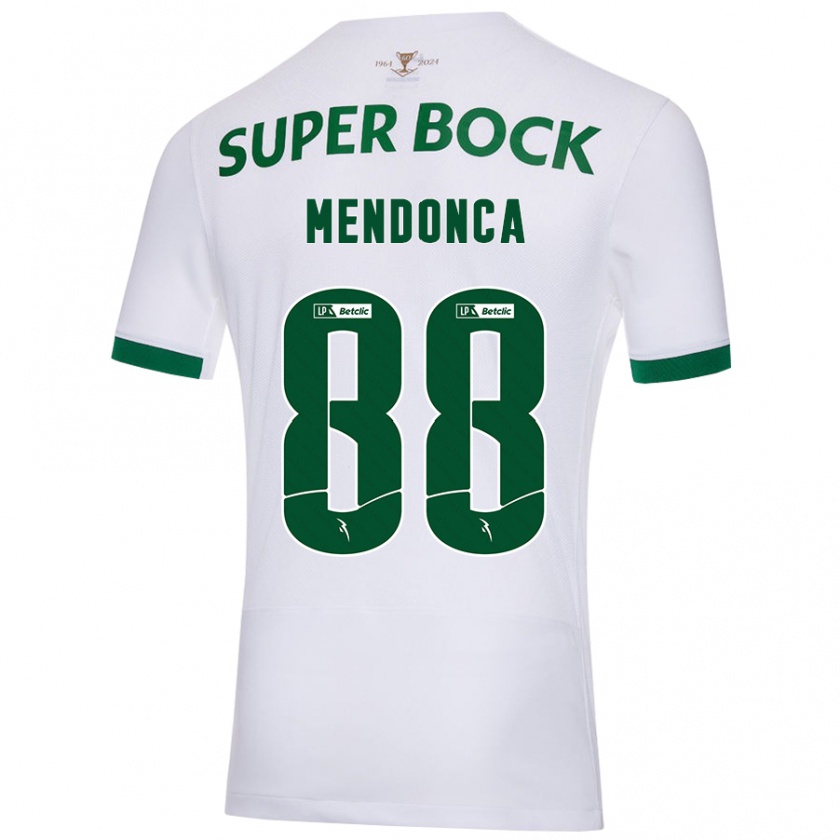 Kandiny Hombre Camiseta Manuel Mendonça #88 Blanco Verde 2ª Equipación 2024/25 La Camisa Chile