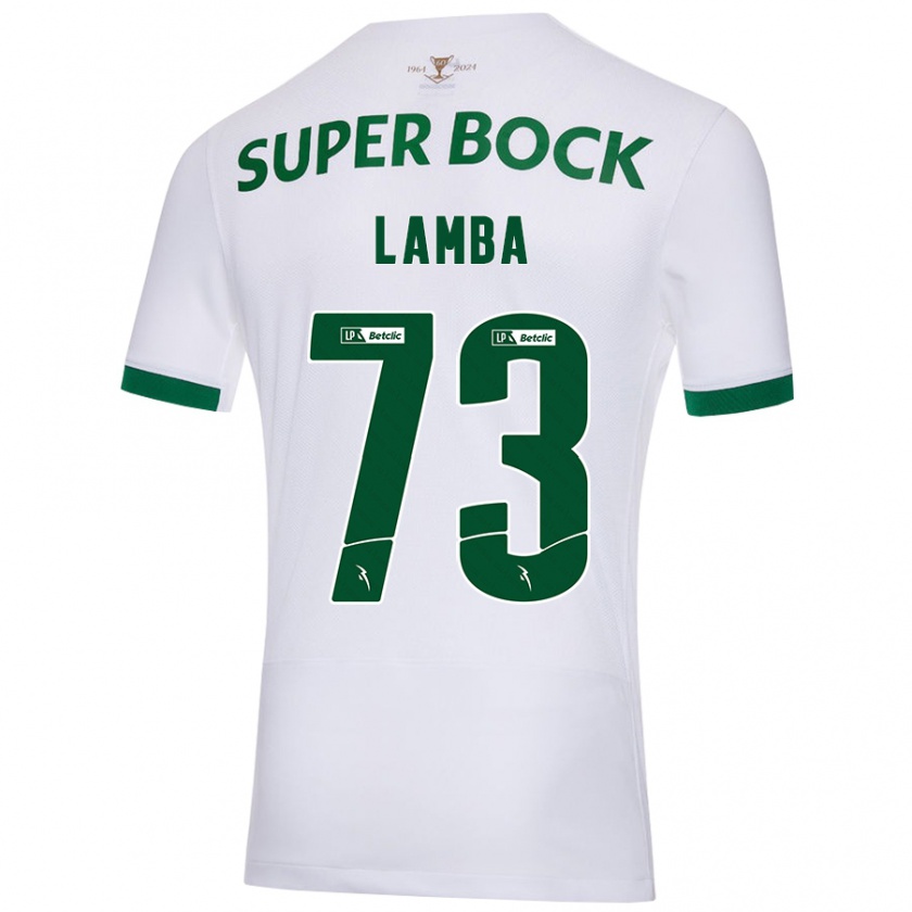 Kandiny Hombre Camiseta Chico Lamba #73 Blanco Verde 2ª Equipación 2024/25 La Camisa Chile