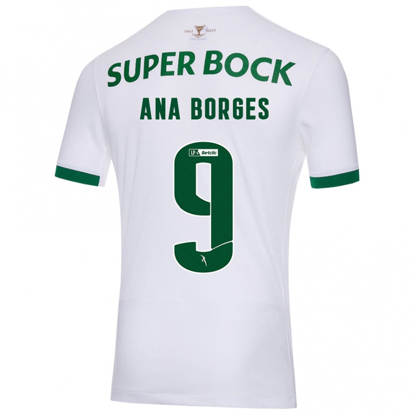 Kandiny Hombre Camiseta Ana Catarina Marques Borges #9 Blanco Verde 2ª Equipación 2024/25 La Camisa Chile