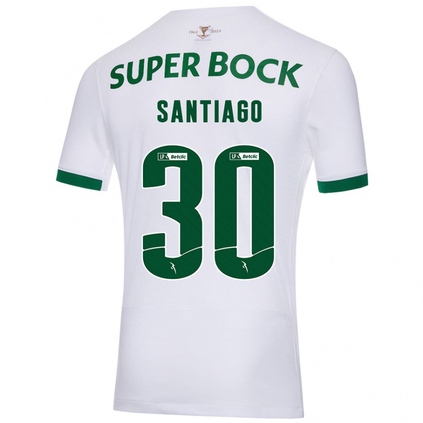 Kandiny Hombre Camiseta Carolina Santiago #30 Blanco Verde 2ª Equipación 2024/25 La Camisa Chile