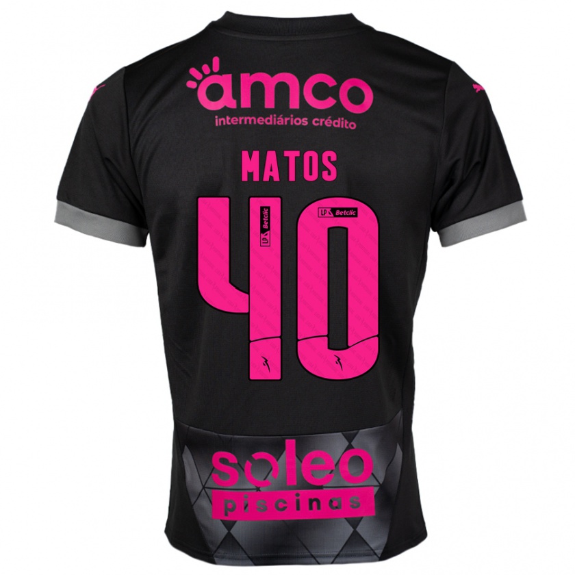 Kandiny Hombre Camiseta João Matos #40 Negro Rosa 2ª Equipación 2024/25 La Camisa Chile