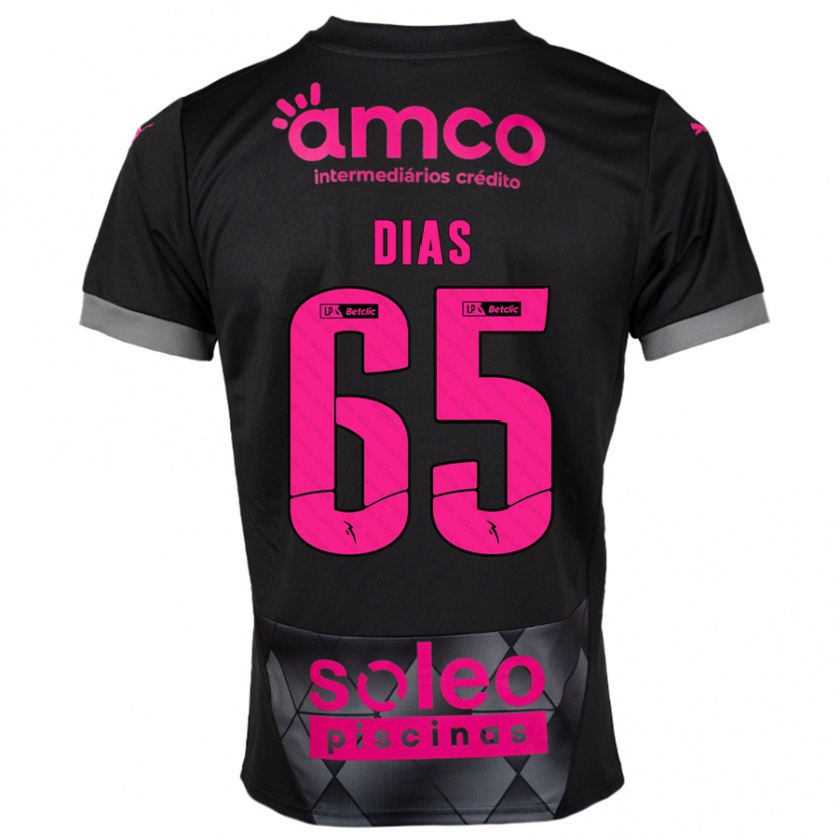 Kandiny Hombre Camiseta Leandro Dias #65 Negro Rosa 2ª Equipación 2024/25 La Camisa Chile