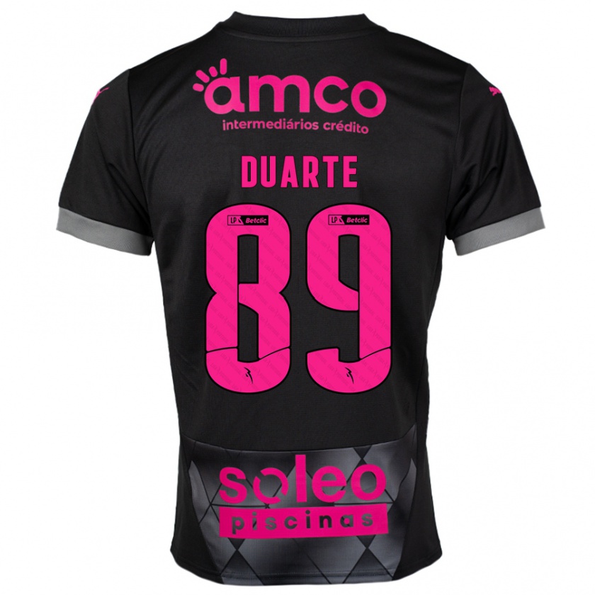 Kandiny Hombre Camiseta Afonso Duarte #89 Negro Rosa 2ª Equipación 2024/25 La Camisa Chile