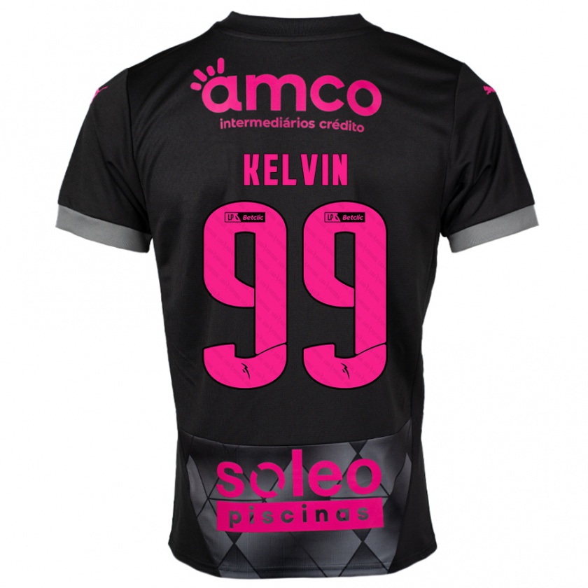 Kandiny Hombre Camiseta Kauan Kelvin #99 Negro Rosa 2ª Equipación 2024/25 La Camisa Chile