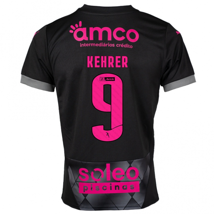 Kandiny Hombre Camiseta Caroline Kehrer #9 Negro Rosa 2ª Equipación 2024/25 La Camisa Chile