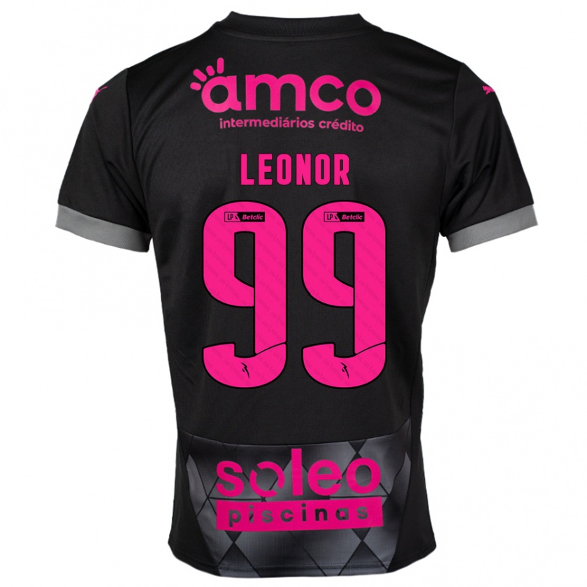 Kandiny Hombre Camiseta Maria Leonor #99 Negro Rosa 2ª Equipación 2024/25 La Camisa Chile