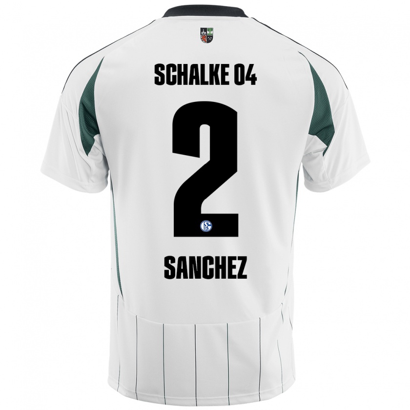 Kandiny Hombre Camiseta Felipe Sánchez #2 Blanco Verde 2ª Equipación 2024/25 La Camisa Chile