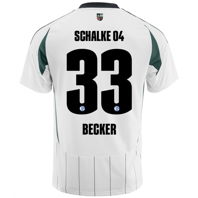 Kandiny Hombre Camiseta Vitalie Becker #33 Blanco Verde 2ª Equipación 2024/25 La Camisa Chile