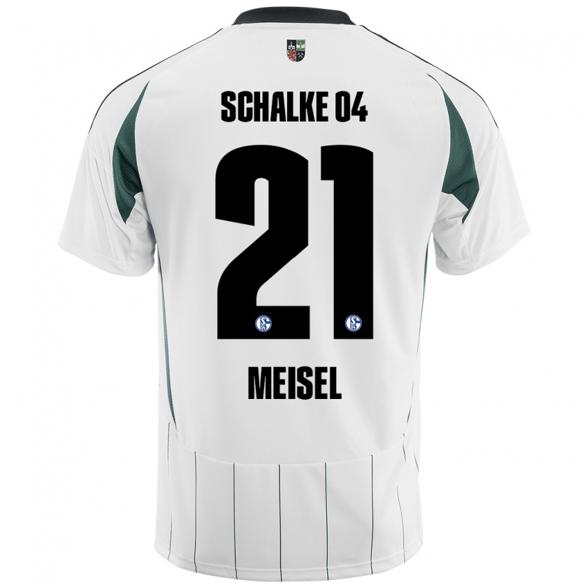 Kandiny Hombre Camiseta Kelsey Meisel #21 Blanco Verde 2ª Equipación 2024/25 La Camisa Chile